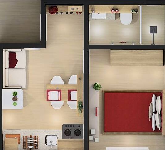 Apartamento, 1 quarto, 29 m² - Foto 2