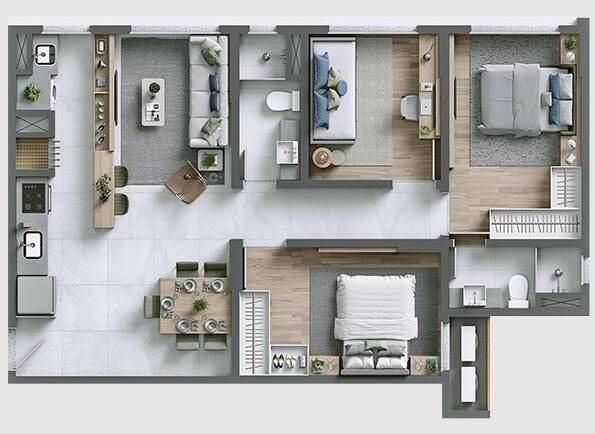 Apartamento, 2 quartos, 61 m² - Foto 4