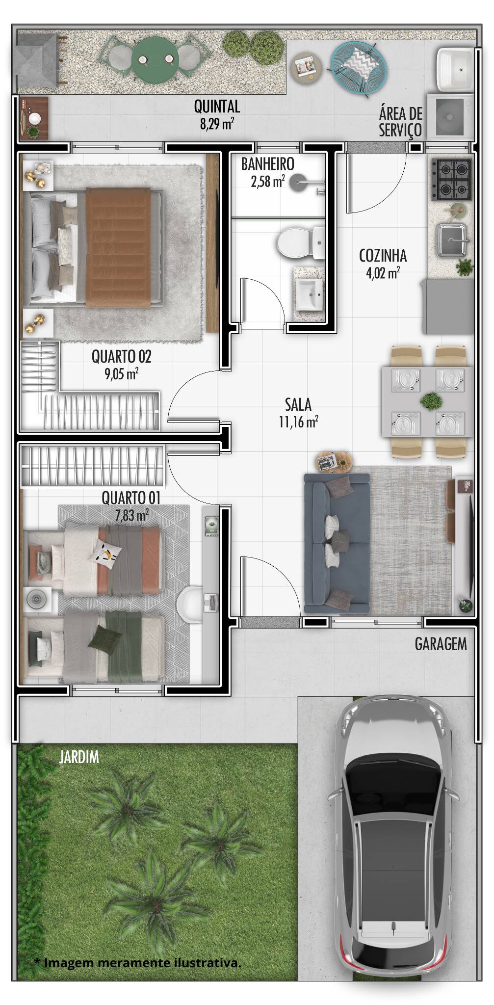 Casa, 2 quartos, 42 m² - Foto 12